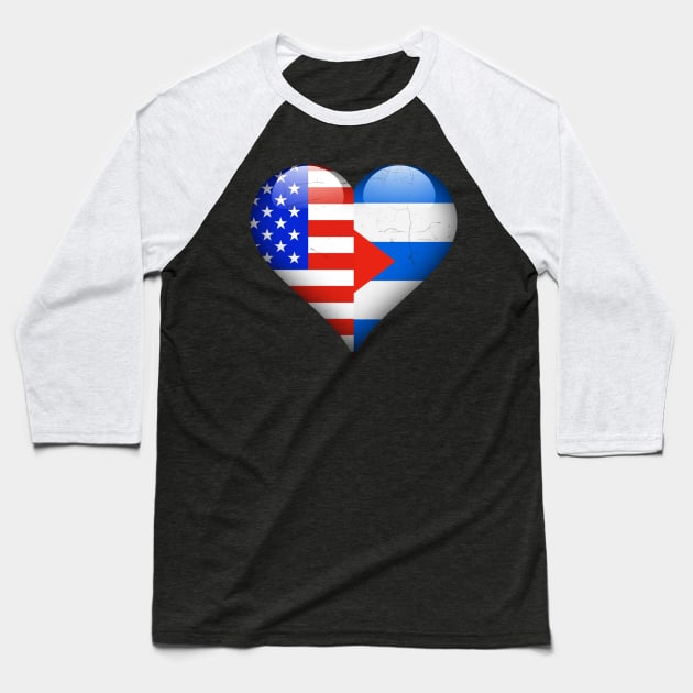 Half American Half Cuban - Gift for Cuban From Cuba Baseball T-Shirt by Country Flags